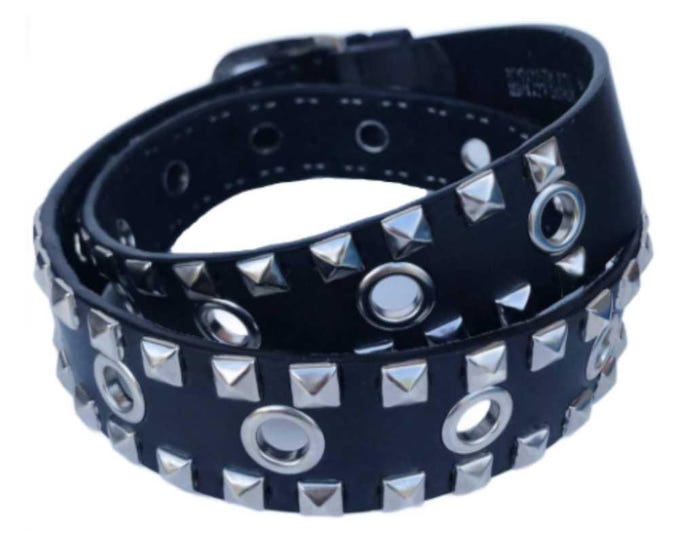 Motorcycle Biker's Black Genuine Leather Belt Buckle Ceinture Noir Cuir