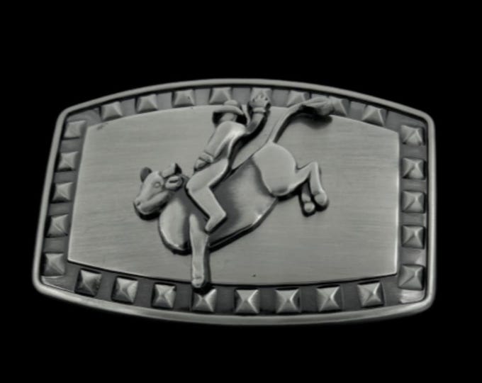 Belt Buckle Rodeo Cowboy Cow Horse Bull Rider Western Buckles & Belts