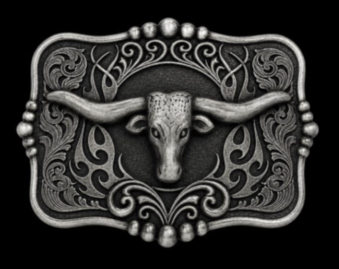 Longhorn Belt Buckle Cow Steer Longhorns Western Belts & Buckles Boucle Ceinture