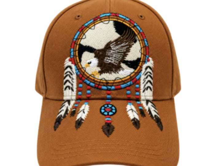 Eagle Hat Ball Cap Dream Catcher Feathers Native Indian Art Casquette
