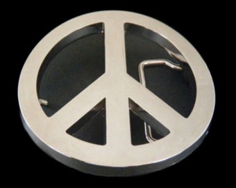 Peace Sign Belt Buckle Love 60's 70's Flower Power Era Hippie Belts Buckles