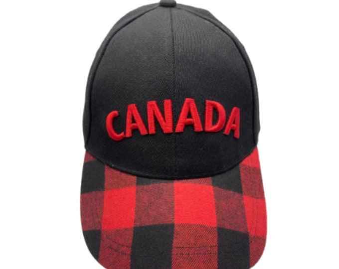 Canada Mapleleaf Plaid Baseball Cap Plaid Flannel Hat Caps