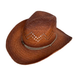 Paper Straw Cowboy Hat Men Women Western Cowgirl