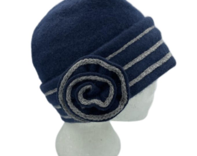 Women's Flower Winter 100% Wool Gatsby Fashion Cloche