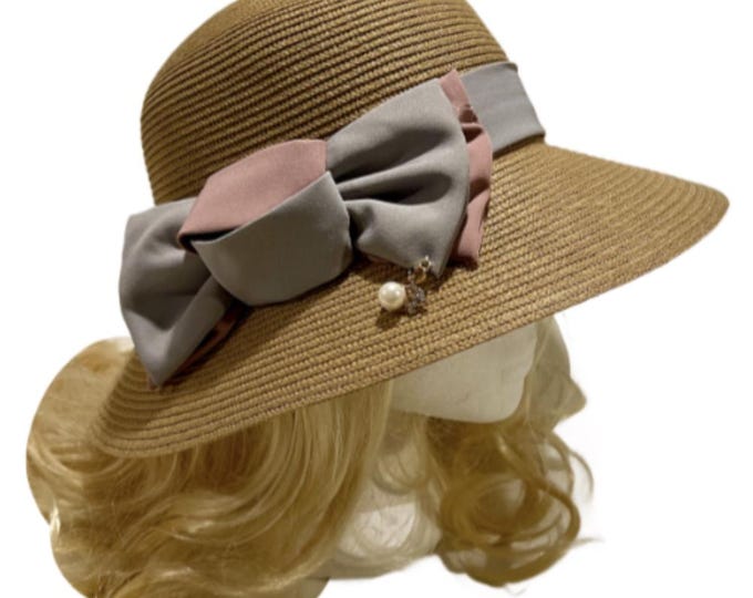 Church Derby Dressy Wide Brim Bridal Hat Colorful Bow