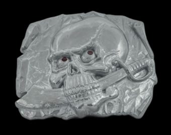 Pirate Skull Sword Human Skeleton Skulls Bones Belt Buckle Buckles