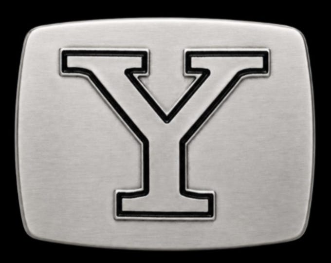 Initial Y Letter Name Tag Monogram Chrome Belt Buckle Buckles