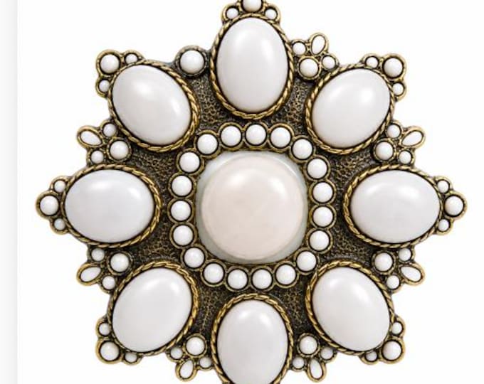 White Classy Blooming Rhinestone Flower Floral Belt Buckle Buckles