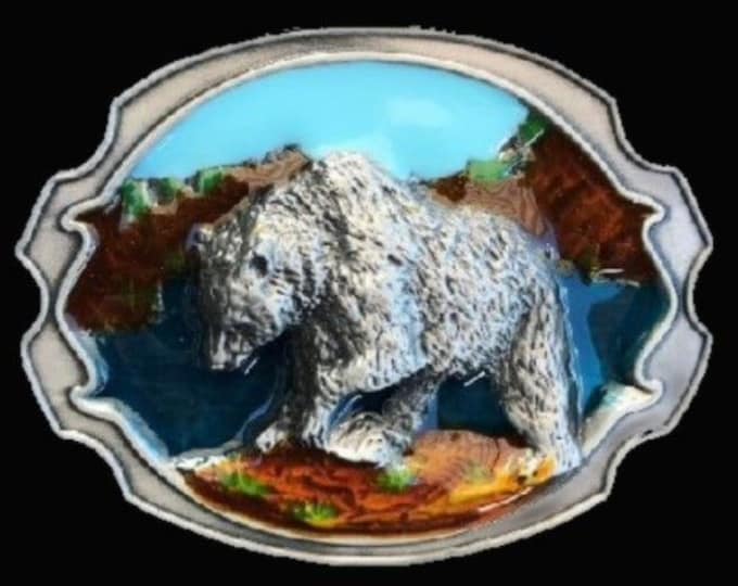 Animal Belt Buckle Grizzly Bear Wildlife Alaska