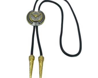 Longhorns Bolo Tie for Men Western Cowboy Fashion Necktie