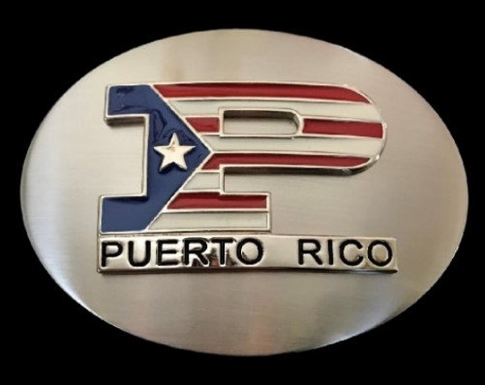 Porto Rico P Flag Island Belt Buckle Buckles