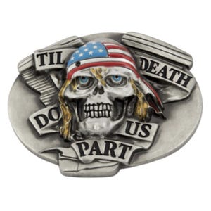 Skull Bullet hole Ghost Death Skeleton Bikers Belt Buckle Buckles image 2