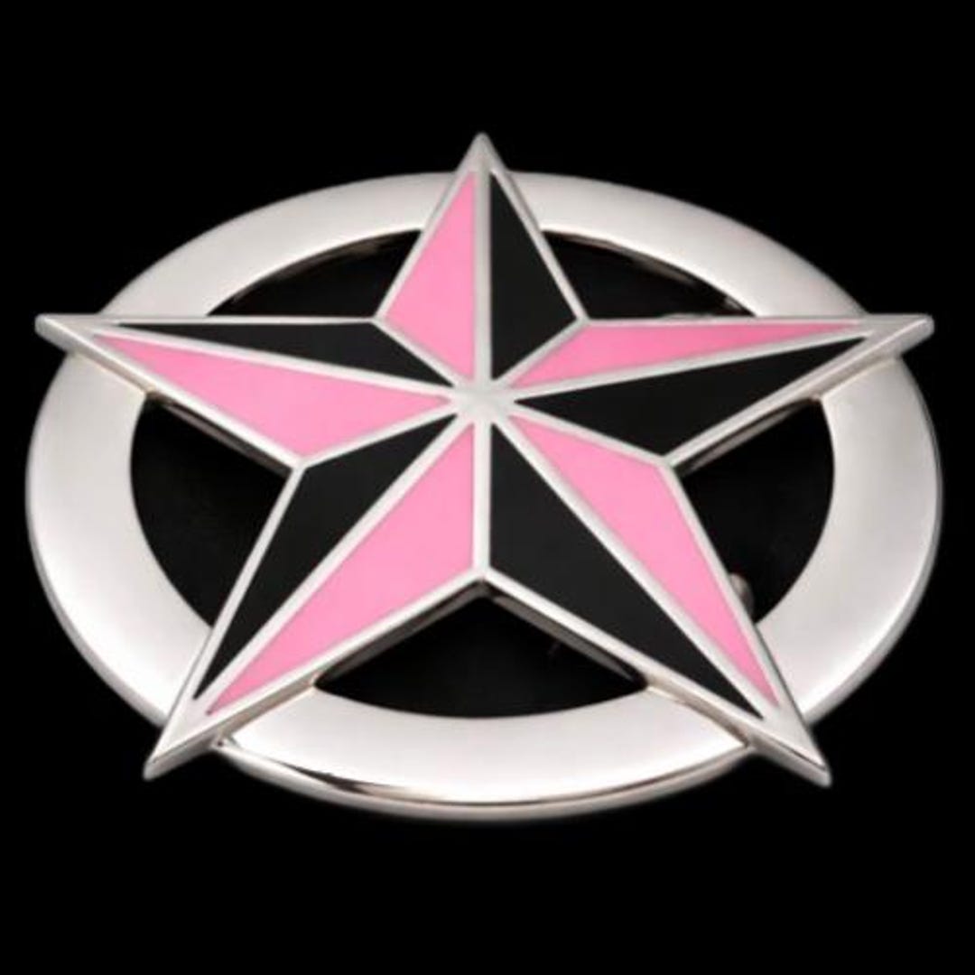 Pink and Black Nautical Star Belt Buckle - Etsy