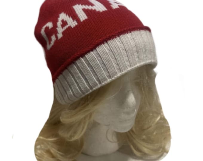 Canada Flag Canadian Maple Leaf White Red Cool Ski Unisex Hat Tuque Beanie