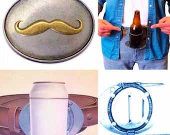 Mustache Beer Bottle Can Beverage Holder Belt Buckle Belts Buckles