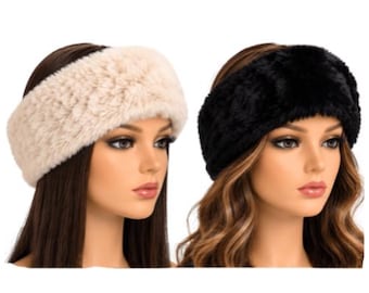 Plush Black Faux Fur Headband – Warm Winter Ear Warmer for Women
