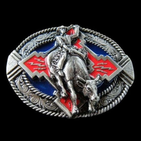 Rodeo Cowboy Horse Bull Rider Western Belt Buckle Buckles - Etsy display picture 1