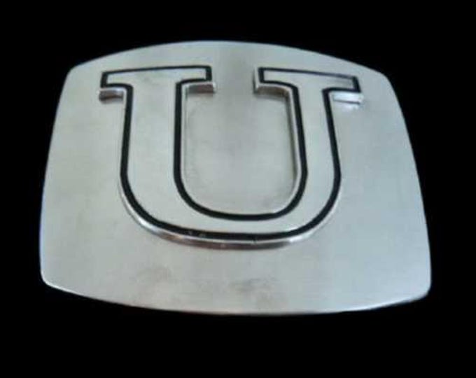Letter Initial Name U Chrome Belt Buckle