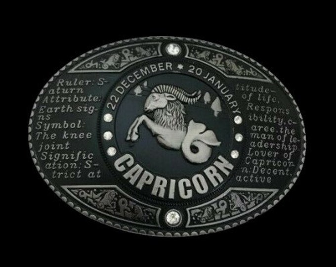 Capricorn Zodiac Sign Belt Buckle Astrology Horoscope Birthday Celestial New