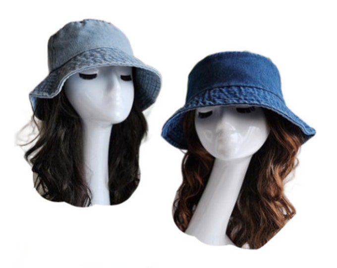 Denim Summer Bucket Hats Men Women Fishing Camping Hunting Travel Sun Hat