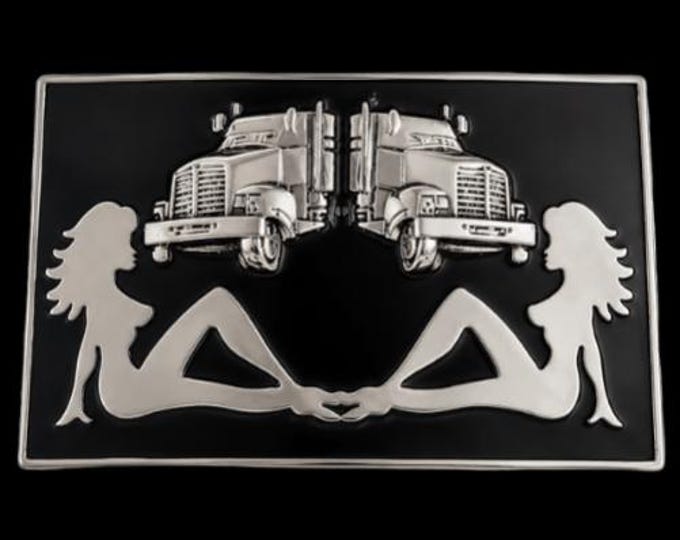 Belt Buckle Trucker Mud Flap Girls Truck Drivers Truckers Buckles & Belts