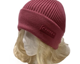 Pink Canada Beanie Cap Plain Knit Ski Hat Cuff Winter Solid Warm Men's Women's