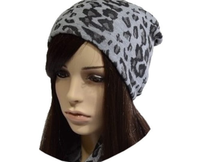 Wild Animal Print Leopard Beanie Knit Hat