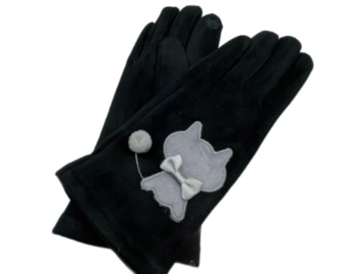 Women's Winter Warm Fashion Gloves With Kitty Cat Dog