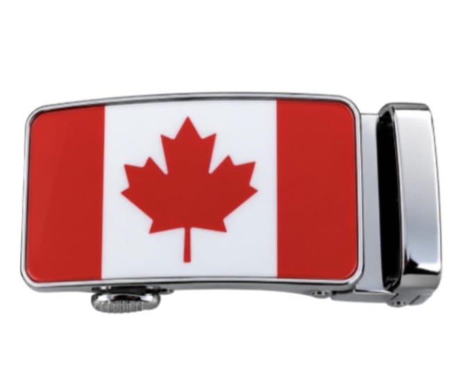 Belt Buckle Canada Flag Black White Self Locking Buckles