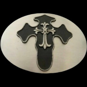 Black Silver Cross Belt Buckle Buckles