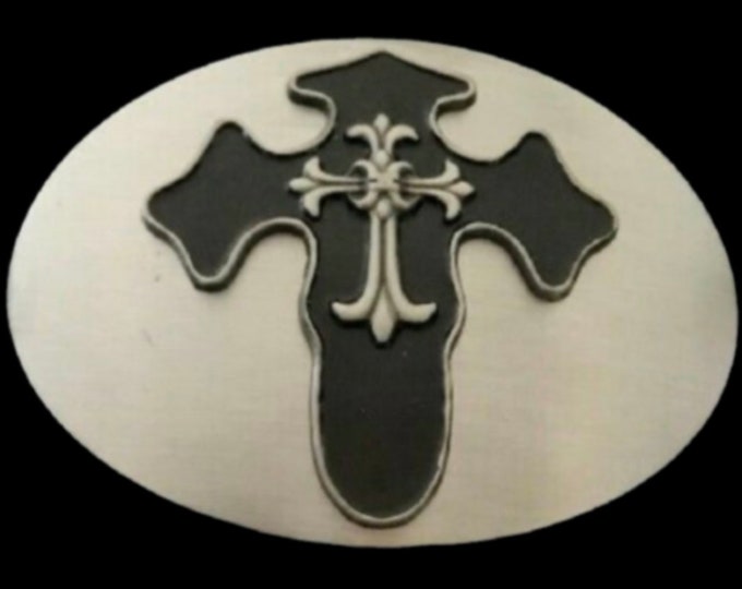 Black Silver Cross Belt Buckle Buckles