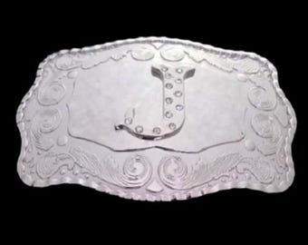 Letter J Initial Monogram Name Initials Letters Alphabet Big Belt Buckle Buckles