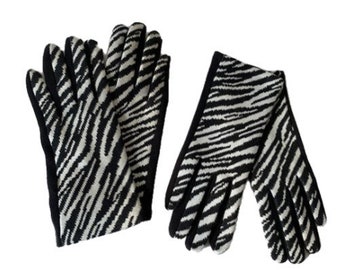 Zebra Print Women's Winter Gloves