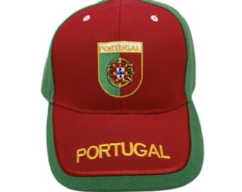 Boné com a bandeira de Portugal, boné para futebol e beisebol, ideal para esportes portugueses.