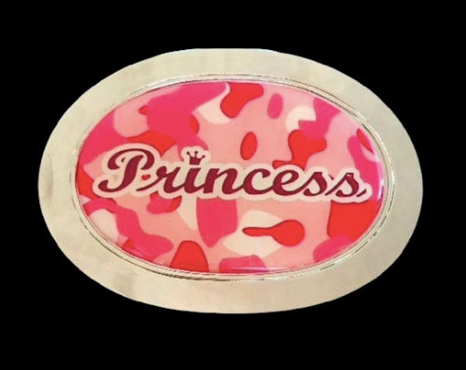 Princess Pink Army Camo Crown Royalty Girl Cool Belt Buckle