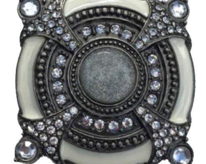 White Stone Rhinestones Women's Fashion Unique Belt Buckle Buckles