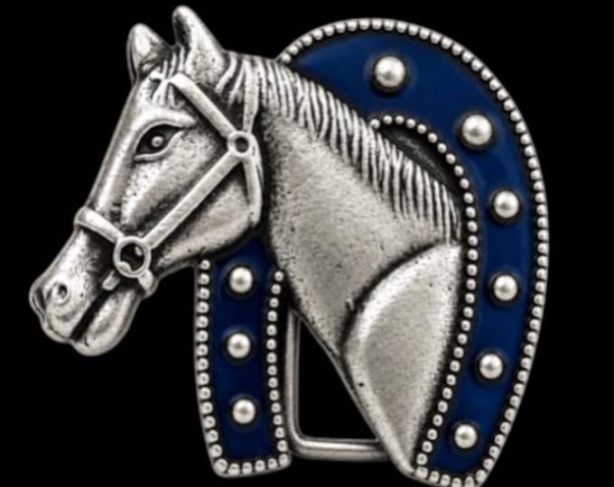 Horse Belt Buckle Horseshoe Western Equestrian Rider Buckles