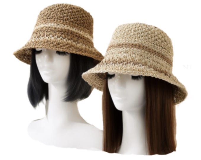 Women Crochet Paper Beach Hat Sun Colourful Summer Straw Caps Fashion Hats