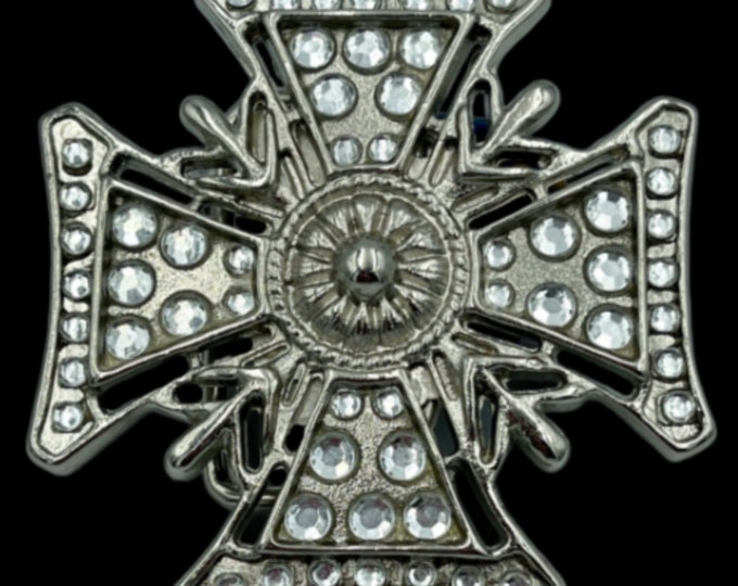 Rhinestones Religious Cross Cool Belt Buckle