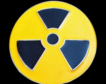Radiation Nuclear Area Danger Zone Sign Belt Buckle