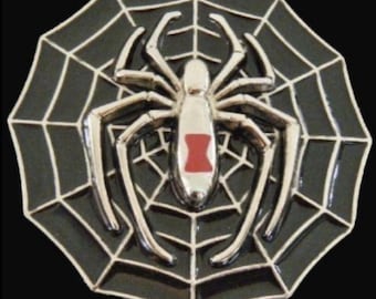 Belt Buckle Spider Black Widow Web Buckles