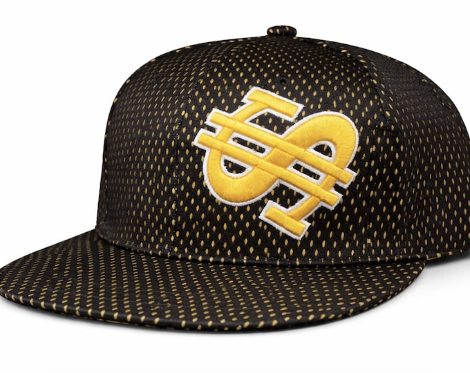 Black & Gold Dollar Sign Hat  Embroidered Dollar Money Logo Cap