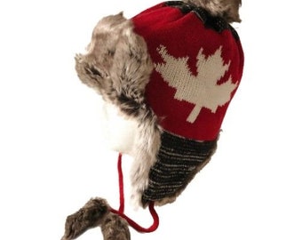 Canada Hat Faux Fur Fashion Canadian Winter Ski Aviator Ear Flaps Hats