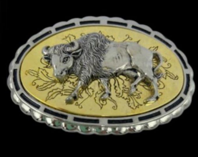 Buffalo Western Cowboy Cowgirl Belt Buckle