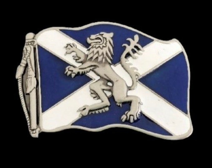 Rampant Lion St. Andrew Cross Scotland Scots Scottish Flag Belt Buckle