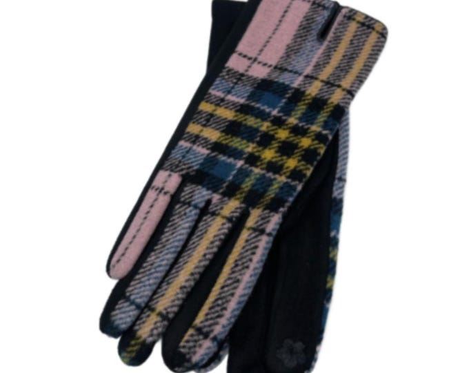 Women’s Soft Warm Plaid Pattern Touchscreen Tartan Texting Winter Gloves