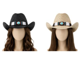 Cowboy Western Rodeo Ranch Concert Straw Vented Summer Hat