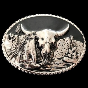 Western Texas Longhorn Steer Animal Horns Belt Buckle Buckles