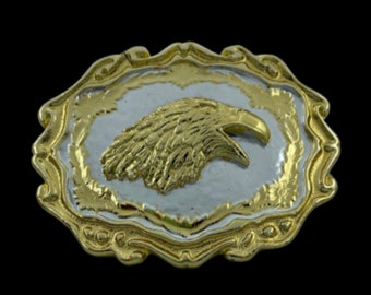 Western Floral Pattern Eagle Head Metal Belt Buckle Buckles