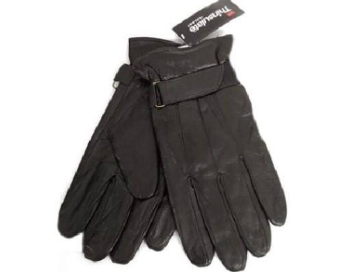 New Genuine Leather Gloves Men's Fashion Black Winter Walking Driving 3M Thinsulate